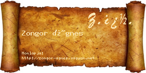 Zongor Ágnes névjegykártya